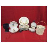 Vintage Hand Painted Ceramic Biscuit Jar,