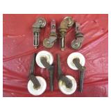4 Porcelain Wheel Casters & 4 Steel Wheel