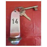 Vintage Hotel Starkenburger Key Fob w/ Keys