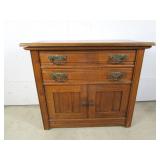 Antique Eastlake Victorian Oak Commode /