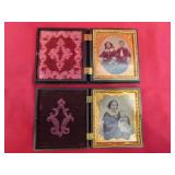 2 Daguerreotypes in Thermoplastic Hinged Cases