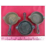 3 Cast Iron Ash Tray Skillets