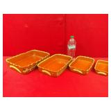 4 Pc Nesting Mexican Red Clay Pottery Bowls