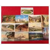 Group of Old Post Cards w/ 1, 2, 3,4, 9 & 10 Cent