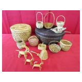 Group of Woven Baskets Lg to Small