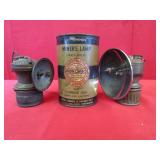 2 Carbide Lanterns & Carbide - Miners Lamps -