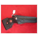 Blk Basket weave Leather Flap Holster