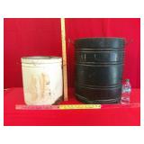 2 Metal Containers w/ Handles "No Lids"