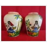 2 Pc Mexican Folk Art Pottery 1953