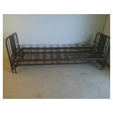 Antique Trundle Bed - American Iron Frame -