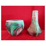 Garden of the Gods Pottery Vase & Bowl