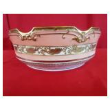 Porcelain Limoges Serving Bowl - Raised Gold