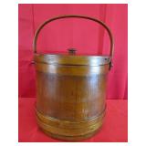 Wood Firkin Bucket w/ Swing Handle 12" x 13"