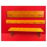 2 Coat / Hat Racks & Riser Shelf