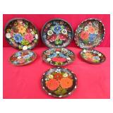 Group of Hand Painted & Carved Batten Wood