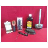 Thermometers, Oil, Dipper, Match Holder & More
