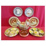 9 pc Mexico Pottery Decor - "Some Chips" See Pics