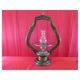 Harp Shaped Hanging / Parlor Lamp