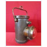 Circa 1910 Coal Mining Lamp - Brass Top,