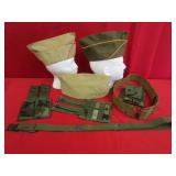 3 - WW2 Army Garrison Caps, 3 Pyrotechnic 40 mm
