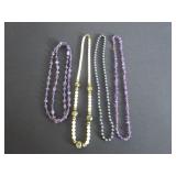 4 Purple & Black Necklaces