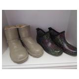 2 Pair Ankle Boots (1 May be Rain Boots)