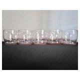 10 - Pink-Tinted Glass Tumblers