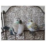 Hand Painted Resin Chubby Bird & Wood Bird