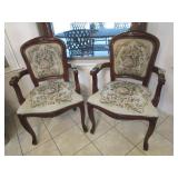 2 French Provincial Style Arm Chairs w/ Floral