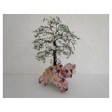 Hand Crafted Gemstone Tree w/ Pink Sea Shell