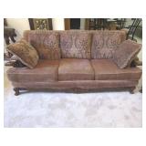 Traditional Style Upholstered Sofa w/ Ornate