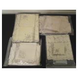 4 Embroidered Table Cloths & Napkin Sets -