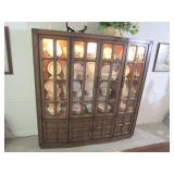Solid Wood Multi-Pane Lighted China Cabinet