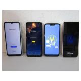 1 Samsung, 3 Motorola Phones 2 Chargers