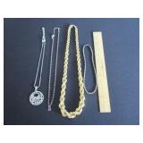 4 Ladies Necklaces Gold-Tone & more