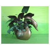 Brass Swan Planter 14 x 19