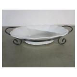 White Serving Dish w/ Stand 9" x 12" x 3"