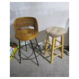 Swivel Wicker Stool & Padded Stool