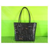 Patricia Nash Adeline Black Leather Cutout Tooled