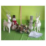 6 Pcs - Snowmen, Reindeer, Centerpiece for Table