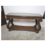 Console / Entry Table w/ Beveled Glass Top &