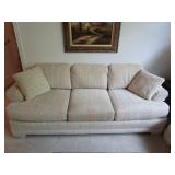 Beige or Off White Striped 3 Seater Century Sofa w