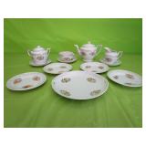 12 Pc China w/ Roses & Gold Trim