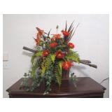 Lg Vibrant Floral Arrangement w/ Feathers