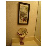 Vanity Mirror & Paris Print w/ Eiffel Tower