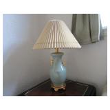 Celadon Green Porcelain Table Lamp w/ Gold-Toned