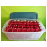 Tote of Red & Some Gold Ornaments Approx 160 Pcs