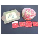 Oriental Heart Shaped Jewelry Box, 4 Trinket