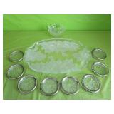 Mikasa Winter Rose Platter 15", Crystal Serving