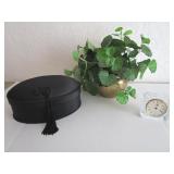 Jewelry Box, Sm Clock & Faux Plant